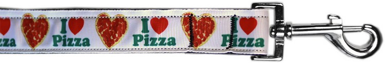 Pizza Party Nylon Pet Leash 3/8in by 4ft